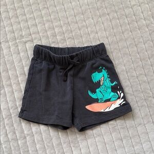 H&M Black Shorts with Dinosaur Print